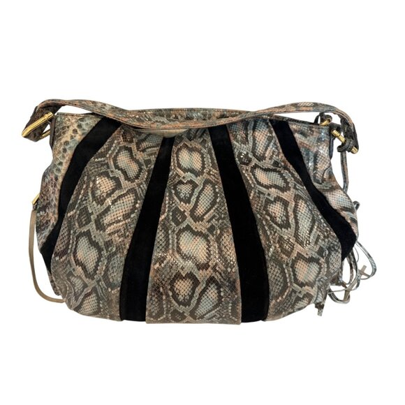 Aimee Kestenberg Handbags - Aimee Kestenberg Purse Tuscany Snakeskin/Suede Hobo Bag Modern Designer MobWife